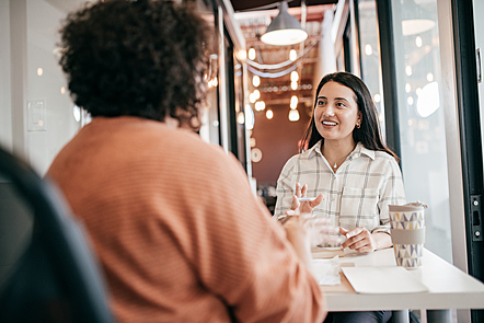 Women having a conversation